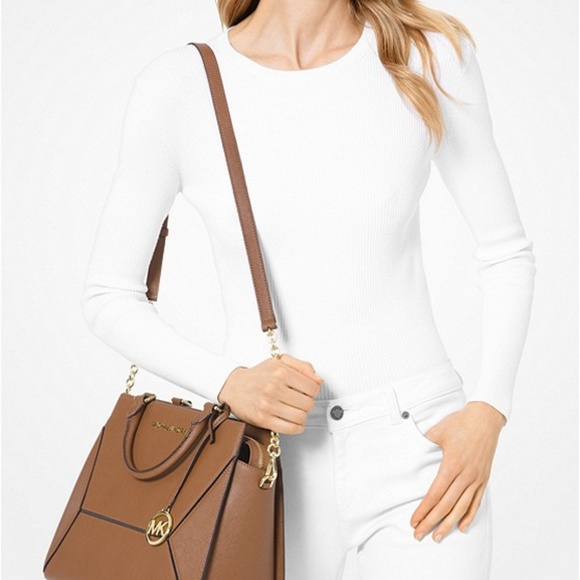 prism saffiano leather satchel